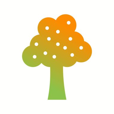 Güzel Meyve Ağacı Kabartma Vektörü Simgesi