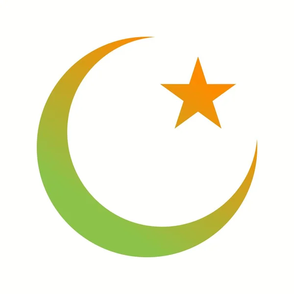 Beautiful Moon and Star Glyph Vector Icon — ストックベクタ