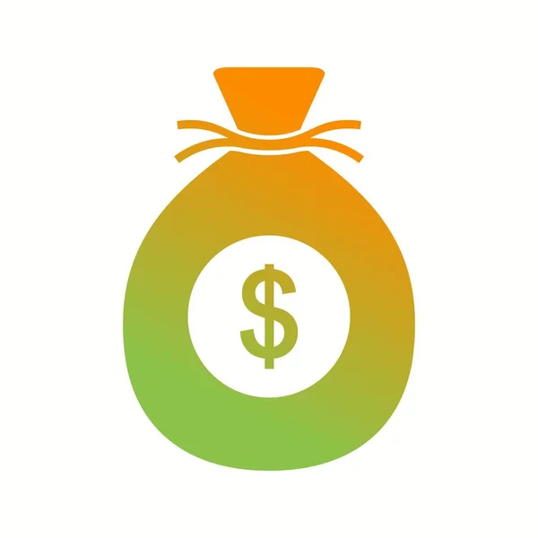 Belle icône vectorielle Glyphe sac d'argent — Image vectorielle