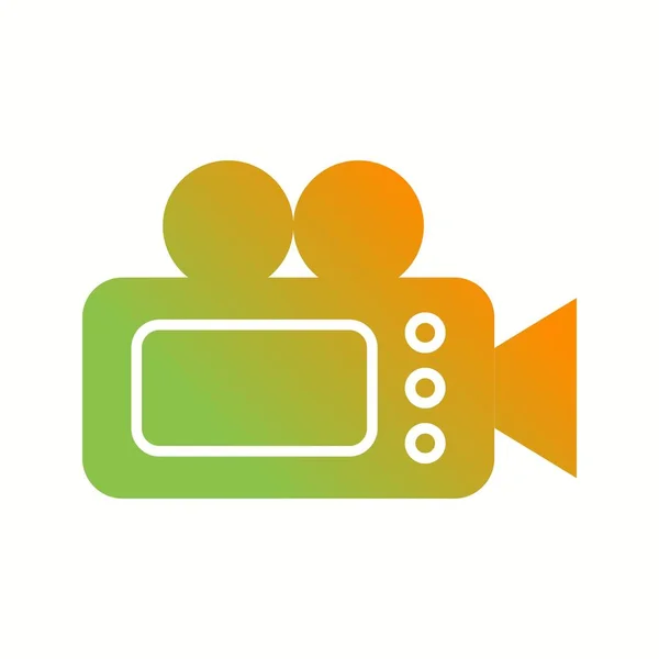 Beautiful Video Camera Glyph Vector Icon — Stock Vector