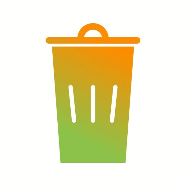 Bela Dustbin Glyph Vector Ícone —  Vetores de Stock