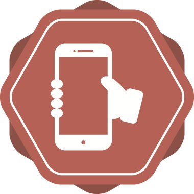 Güzel Holding Telefon Kabartma Vektörü Simgesi