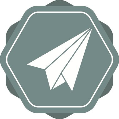 Güzel Kağıt Uçak Kabartma Vektör Simgesi