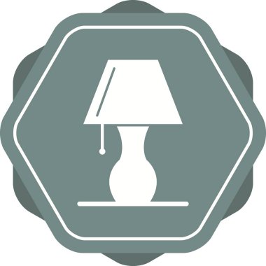 Güzel Masa Lambası Kabartma Vektör Simgesi