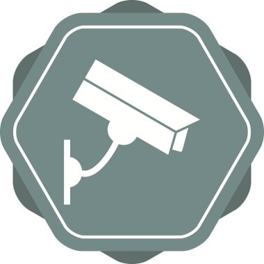 Güzel CCTV Kamera Glyph Vektör Simgesi