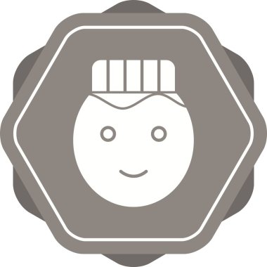 Güzel Türk Adam Kabartma Vektör Simgesi