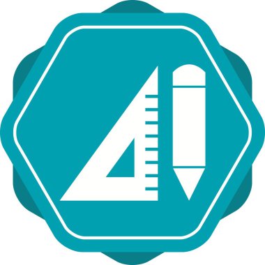 Güzel Kalem & Kare Şekil Vektörü Simgesi Ayarla