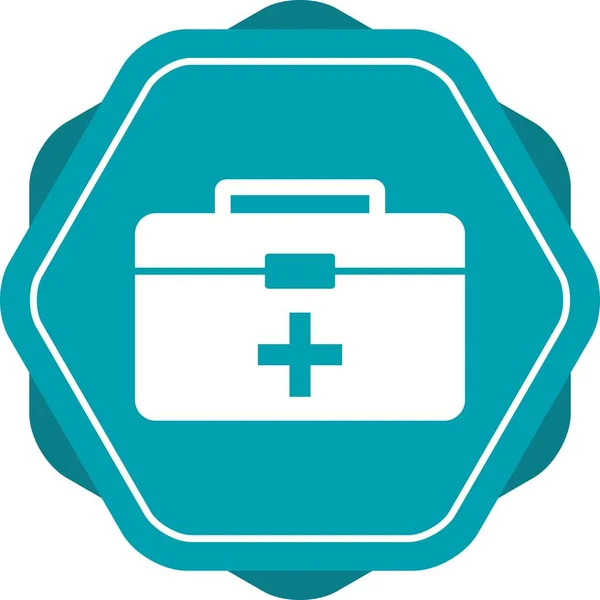 Beautiful First Aid Box Ikon Glyph Vector - Stok Vektor