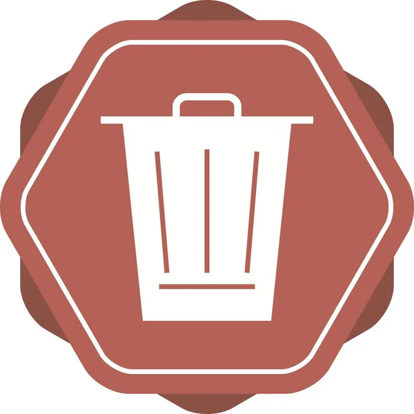 Bela Dustbin Glyph Vector Ícone —  Vetores de Stock