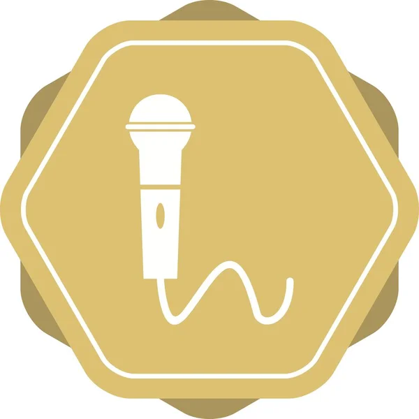 Krásný mikrofon Glyph Vector Icon — Stockový vektor