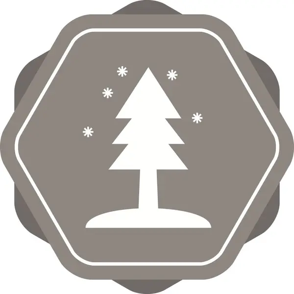 Árvore bonita na neve Glyph Vector Ícone — Vetor de Stock