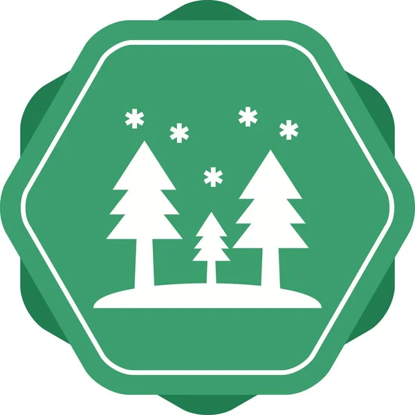Bela neve nas árvores Glyph Vector Icon — Vetor de Stock