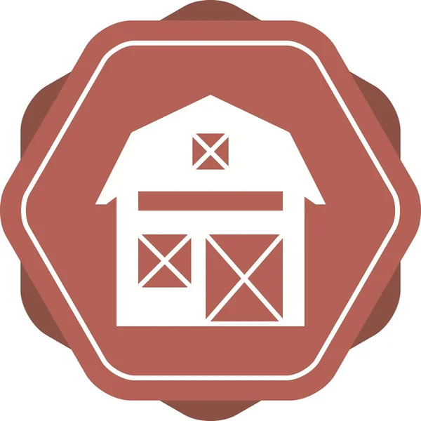 Beautiful Barn Glyph Vector Icon — Stock Vector