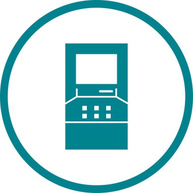 Güzel Atm Makinesi Kabartma Vektör Simgesi