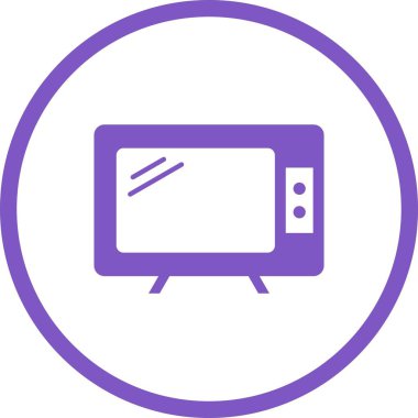 Güzel Televizyon Kabartma Vektörü Simgesi
