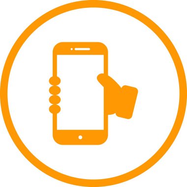 Güzel Holding Telefon Kabartma Vektörü Simgesi