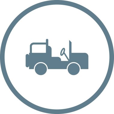 Güzel Safari Jeep Glyph Vektör Simgesi