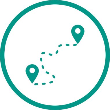 Güzel Route Glyph Vektör Simgesi