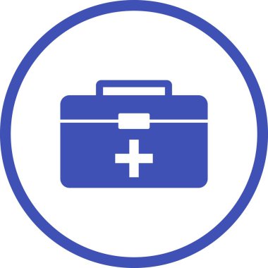 Güzel İlk Yardım Kutusu Kabartma Vektör Simgesi