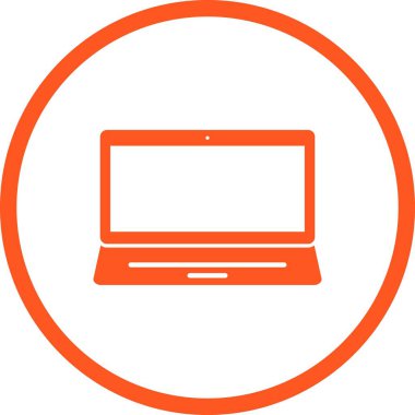 Güzel Laptop Glyph Vektör Simgesi