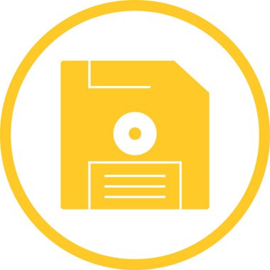 Güzel Diskette Glyph Vektör Simgesi