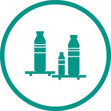 Güzel Şişe Rafları Kabartma Vektör Simgesi