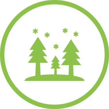 Ağaçlardaki Güzel Kar Kabartma Vektörü Simgesi