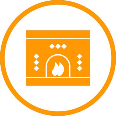 Güzel Şömine Kabartma Vektörü Simgesi