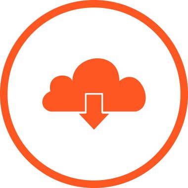 Güzel Bulut İndirme Kabartma Vektörü Simgesi