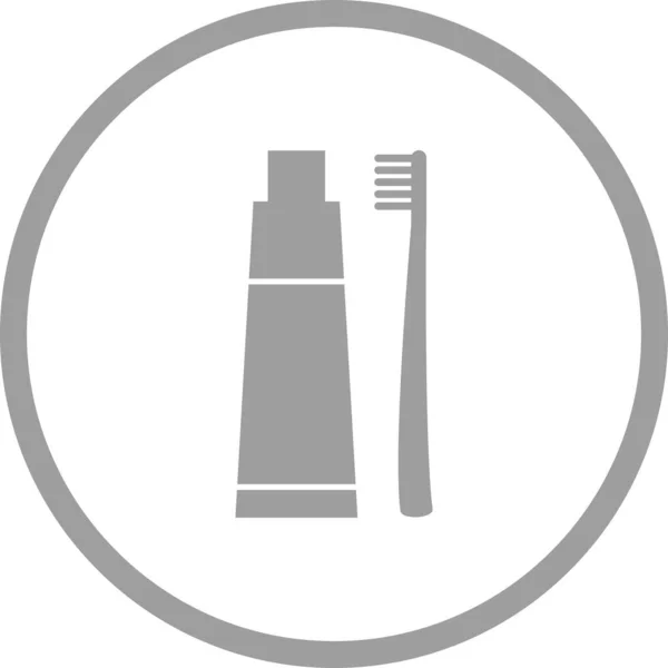 Linda pasta de dentes e escova Glyph vetor ícone — Vetor de Stock