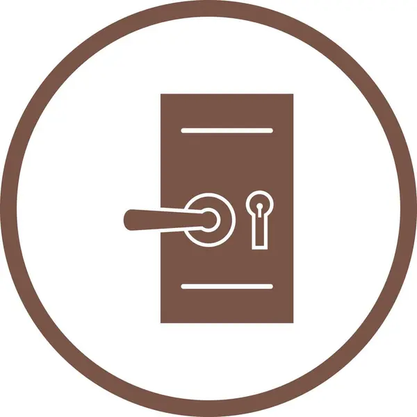 Beautiful Door Lock Glyph Vector Icon — ストックベクタ