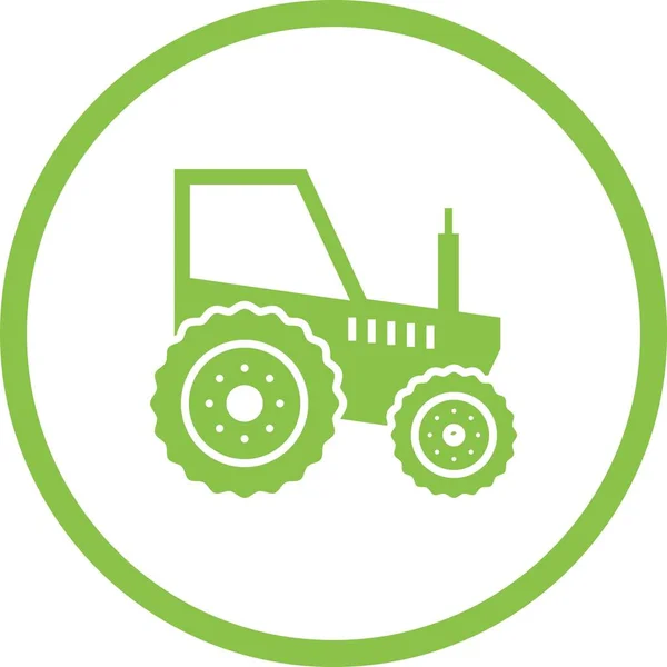 Beautiful Tractor Glyph Vector Icon — Stock Vector
