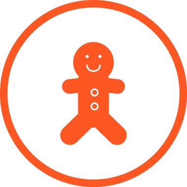 Beautiful Ginger Bread Glyph Vector Icon