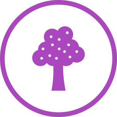 Güzel Meyve Ağacı Kabartma Vektörü Simgesi