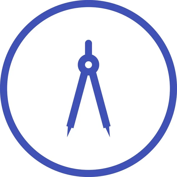 Schönes Kompass-Glyphen-Vektor-Symbol — Stockvektor