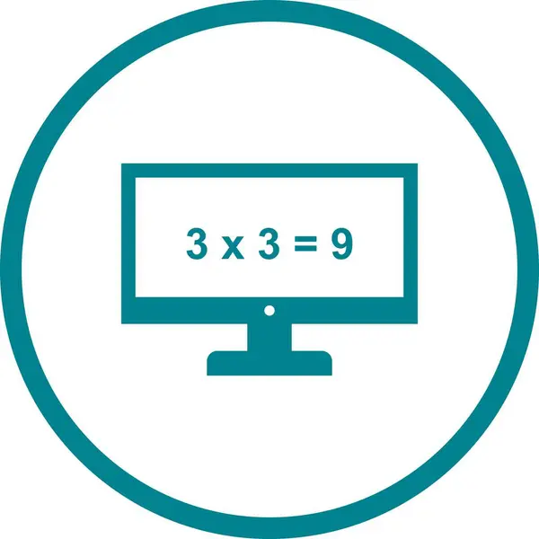 Ekran Kabartma Vektörü Simgesinde Güzel Matematik — Stok Vektör