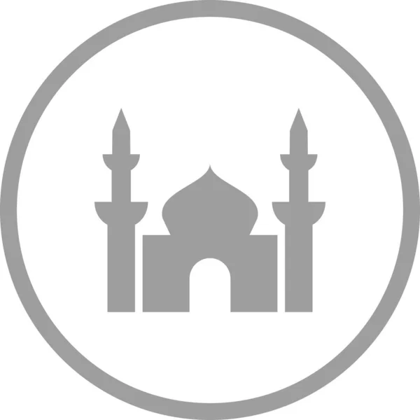 Schöne Moschee-Glyphen-Vektor-Symbol — Stockvektor