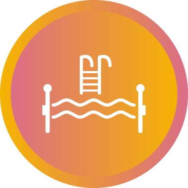 Güzel Yüzme Havuzu Kabartma Vektörü Simgesi