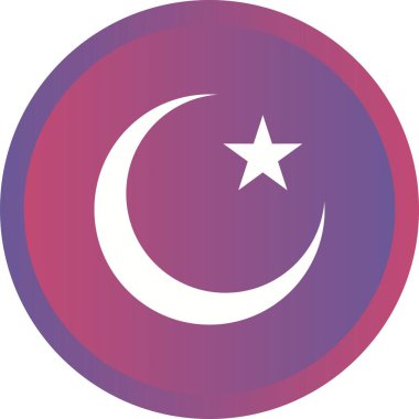 Beautiful Moon and Star Glyph Vector Icon