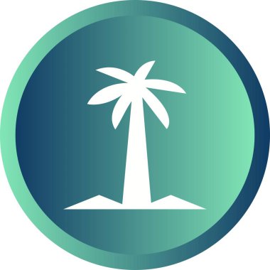 Güzel Hindistancevizi Ağacı Kabartma Vektörü Simgesi