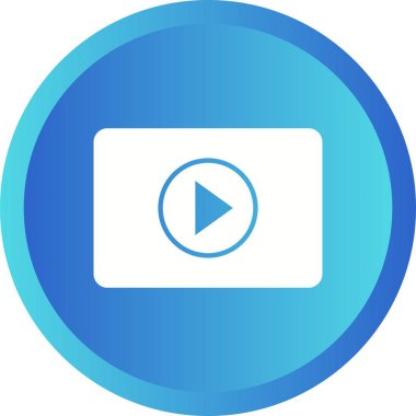 Güzel Video Oynatıcı Glyph Vektör Simgesi