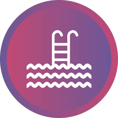 Güzel Yüzme Havuzu Kabartma Vektörü Simgesi