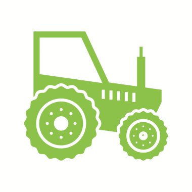 Güzel Traktör Glyph Vektör Simgesi