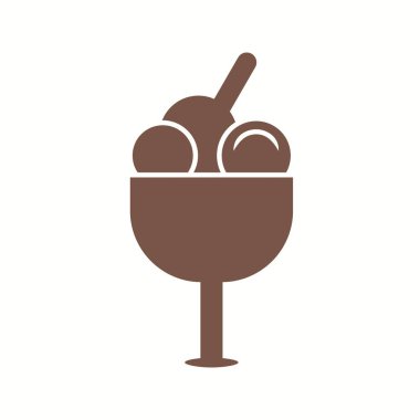 Güzel Icecream Kadeh Kabartma Vektör Simgesi