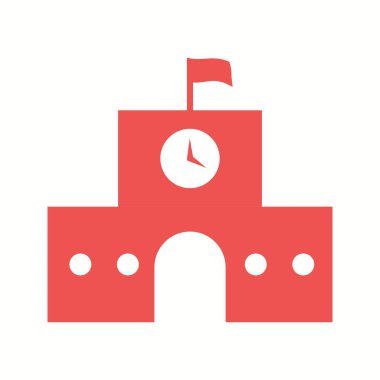 Güzel Okul Kabartma Vektör Simgesi