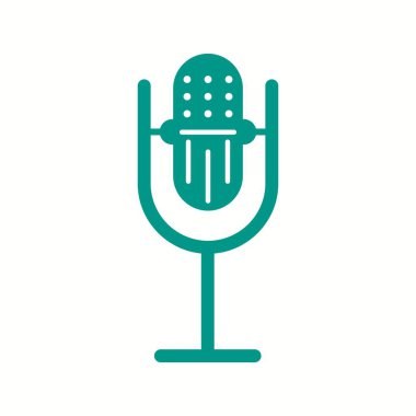 Güzel Mic Glyph Vektör Simgesi