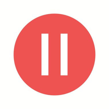 Güzel Duraklat Düğmesi Kabartma Vektörü Simgesi