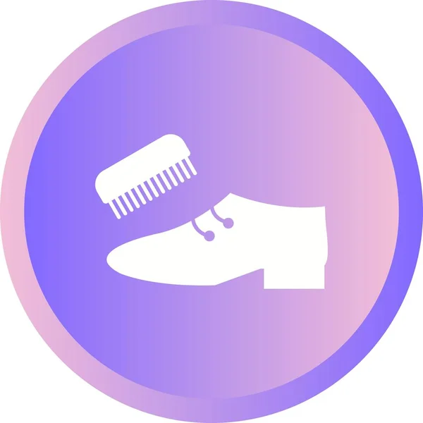 Belle chaussure et brosse Glyphe vectoriel Icône — Image vectorielle