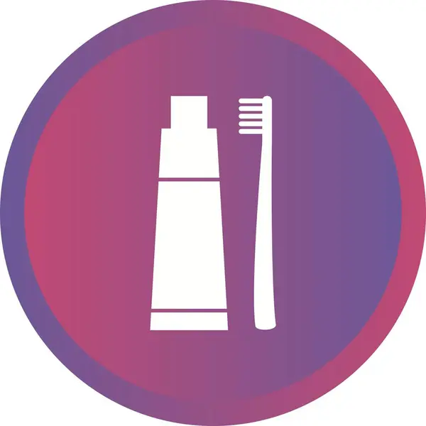 Bella pasta dentaria e pennello glyph vettoriale icona — Vettoriale Stock