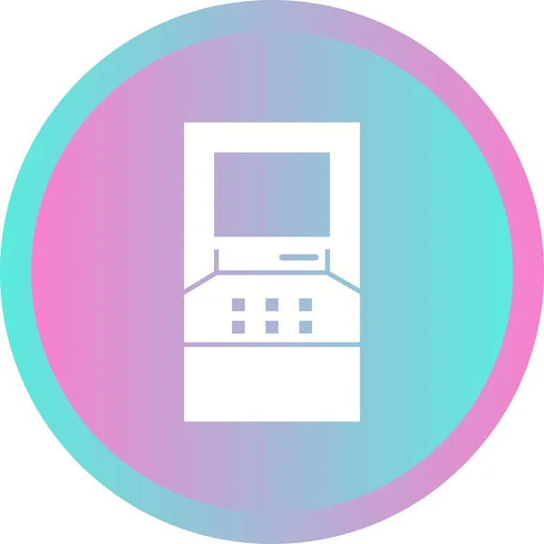 Bela máquina ATM Glyph Vector Icon — Vetor de Stock